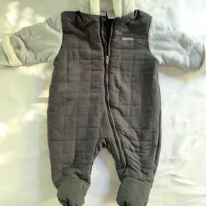 Calvin Klein Baby 6/9 Months  Full Zip Sherpa Hoodie Quilted Bunting Suit